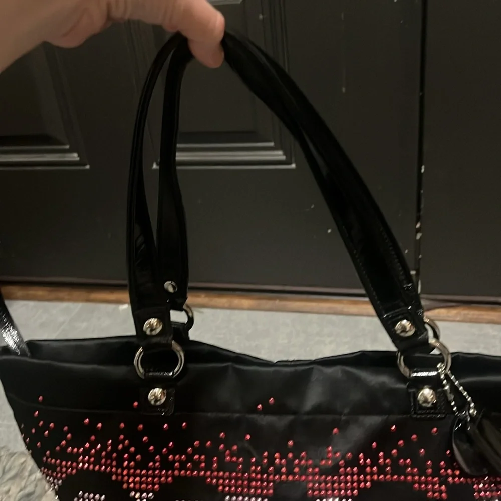 Coach Holiday Poppy Tote with Multicolor Bling Rivets LIMITED EDITION - Picture 3 of 7